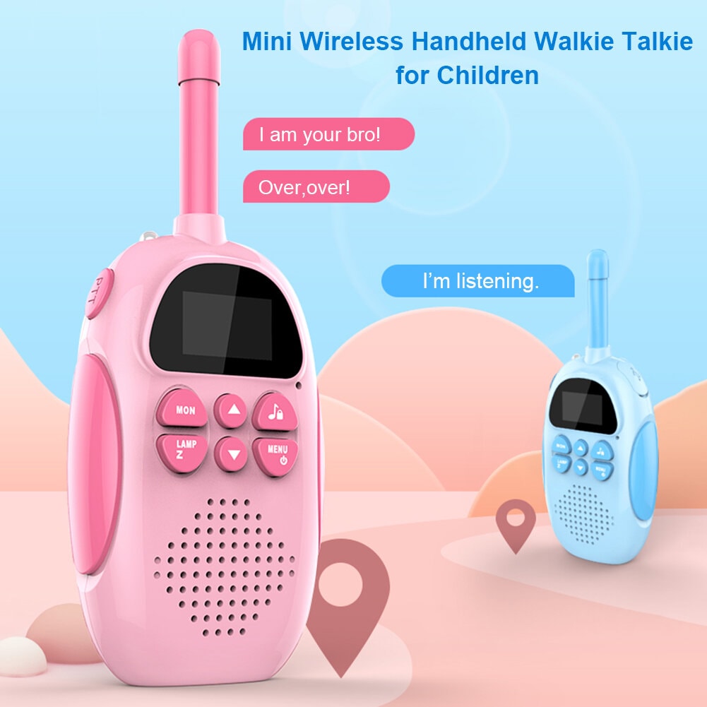 Σετ 2 Παιδικά Ασύρματα Walkie Talkie με Φακό LED με VOX & 22 Κανάλια - Πομποδέκτες Children Intercom - Χρώματος Μπλε & Ροζ